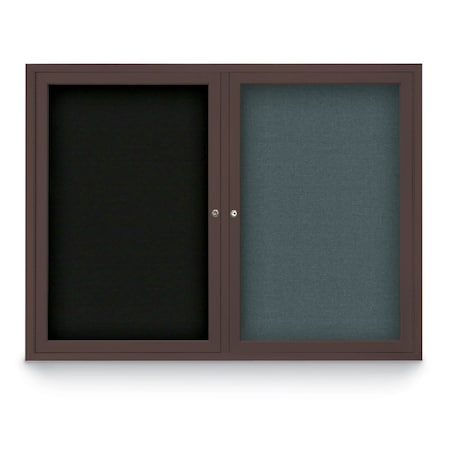 United Visual Products Corkboard, Med Grey/Satin, 36" x 36" UV403-SATIN-MEDGRY
